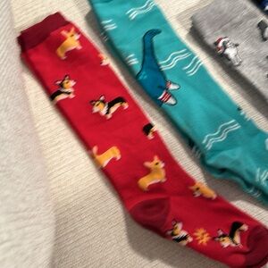 🐕 Corgi high crew/low knee socks, Women’s Size 8.5-11